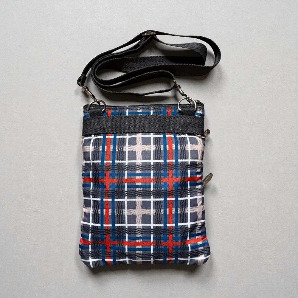 LeSportsac 3-Zip Adjustable Crossbody Bag Travel Small Multi-Color Plaid Nylon - Picture 7 of 9